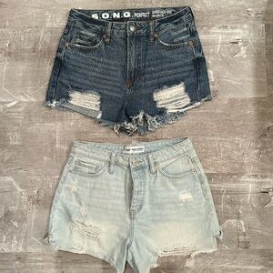 2 Pairs High Rise/Mom jean shorts - Size 5/27